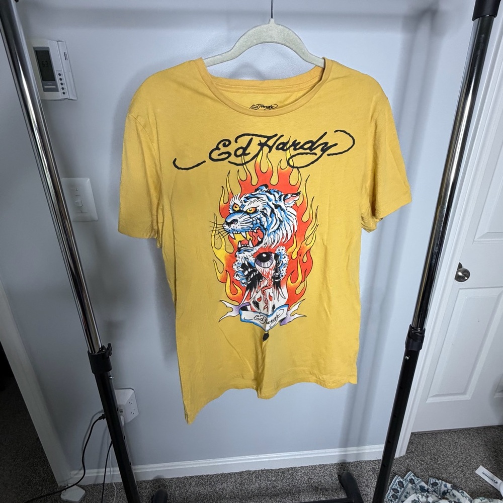 Ed Hardy Mustard Graphic Tee